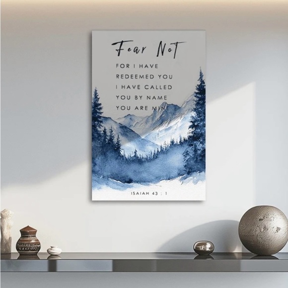 Fear Not Blue Bible Verse Wall Art, 8x12 - Picture 2 of 5